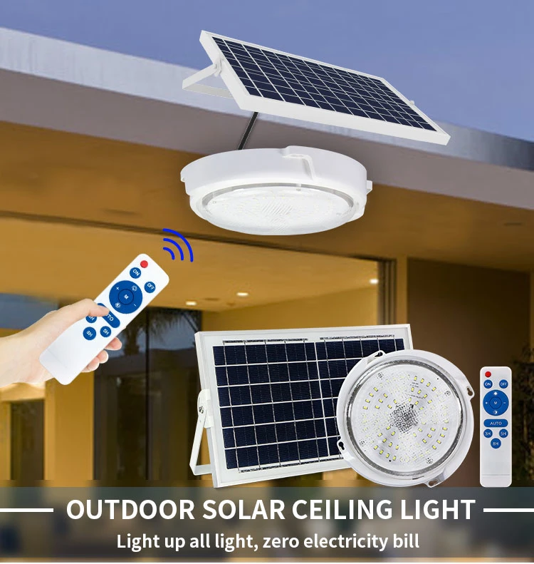 IP44 Round Indoor Garden Home Interior Lamps 40W 60W 100W 200W Remote Control Solar LED Ceiling Light