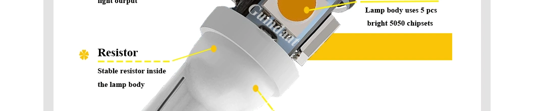 White T10 LED Bulb194 12V Car Interior Light Brake Signal Bulb
