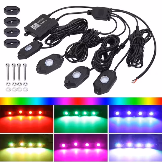 Hot Sale RGB Pod LED Car Decorative Light by APP WiFi Control RGB LED Rock Lights