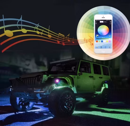 Hot Sale RGB Pod LED Car Decorative Light by APP WiFi Control RGB LED Rock Lights