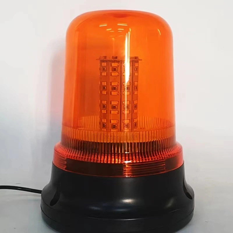12V 24W LED Strobe Warning Light Road Safety Big Size Magnet Beacon Flash Amber Yellow Rotating Light Waterproof Emergency