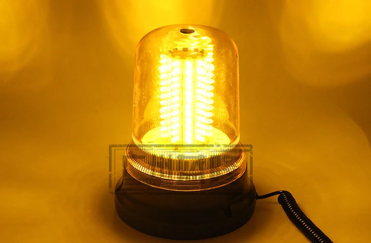 12V 24W LED Strobe Warning Light Road Safety Big Size Magnet Beacon Flash Amber Yellow Rotating Light Waterproof Emergency