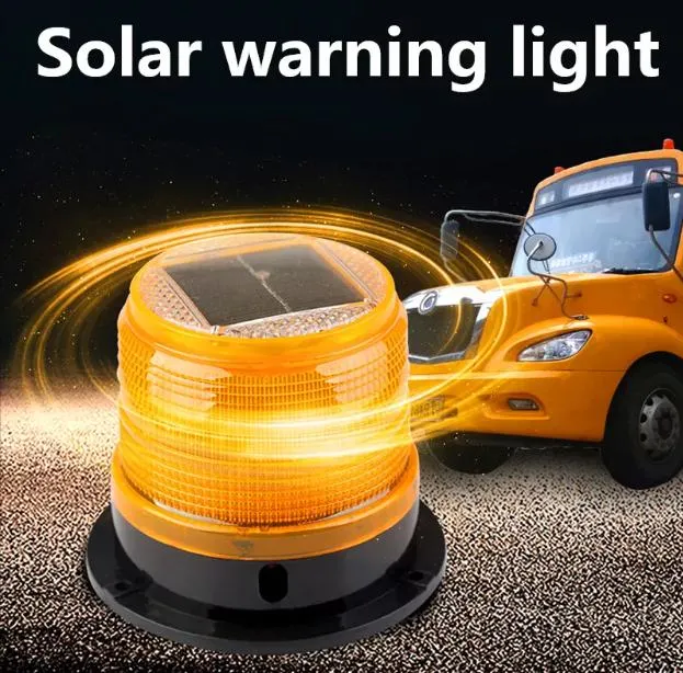 Solar LED Strobe Flashing Warning Beacon Light