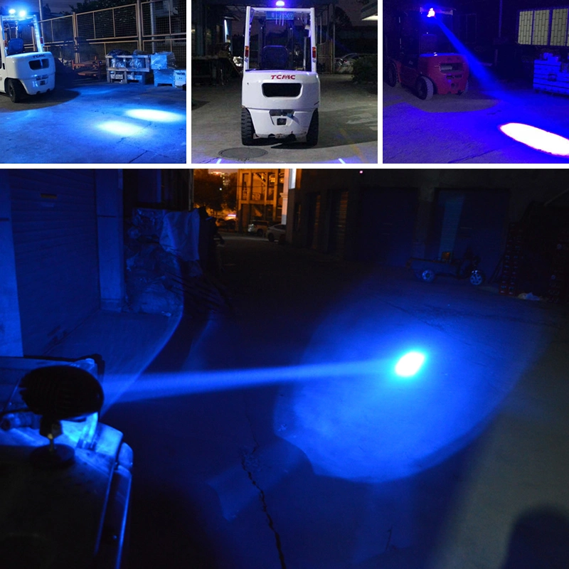 5.5 Inch Oval Warehouse Pedestrian LED Safety Blue Spot Warning Lamp for Forklift Material Handling Work Light