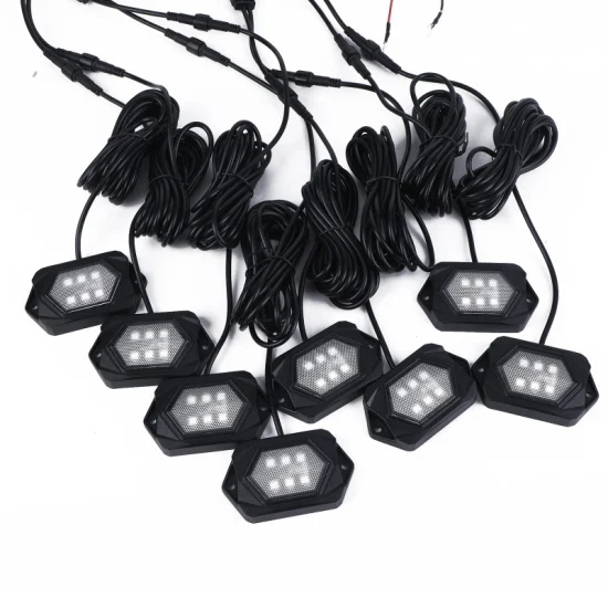 Waterproof IP68 Automotive Lighting LED Rock Lights 8 Pods White Rock Lights with 18 Months Warranty