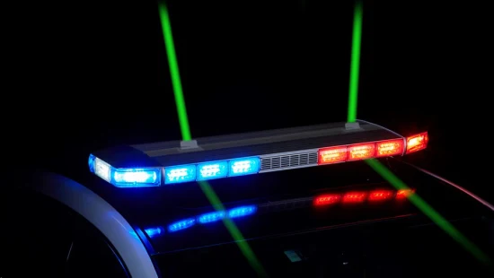 Senken Thin LED Warning Light Bar with Green Laser Fro Traffic Use