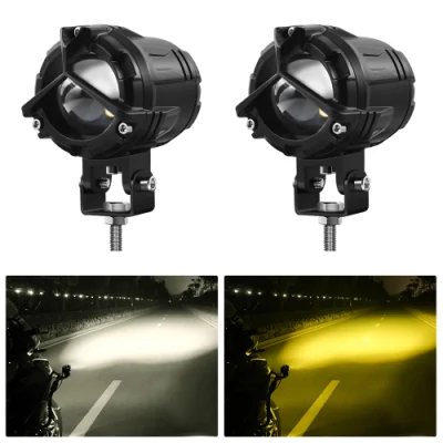 Dual Color Spotlight LED Work Light Fog Lamp Motorbike Motorcycle Laser Mini Driving Lights