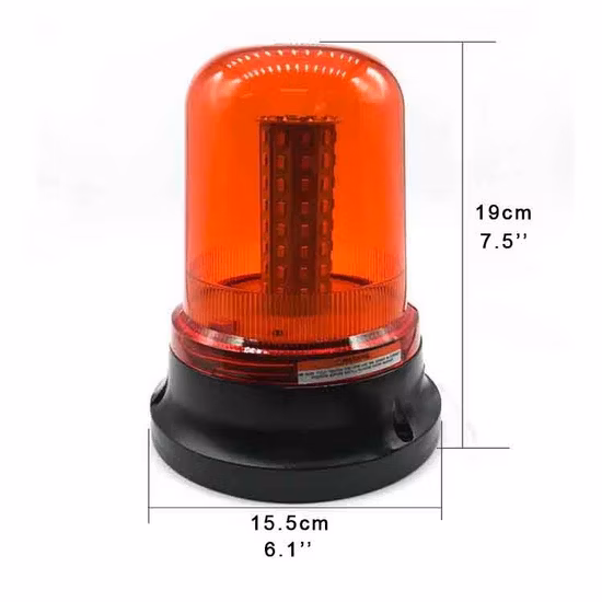 12V 24W LED Strobe Warning Light Road Safety Big Size Magnet Beacon Flash Amber Yellow Rotating Light Waterproof Emergency